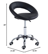 Black Saddle Adjustable Swivel Massage Stool Chair